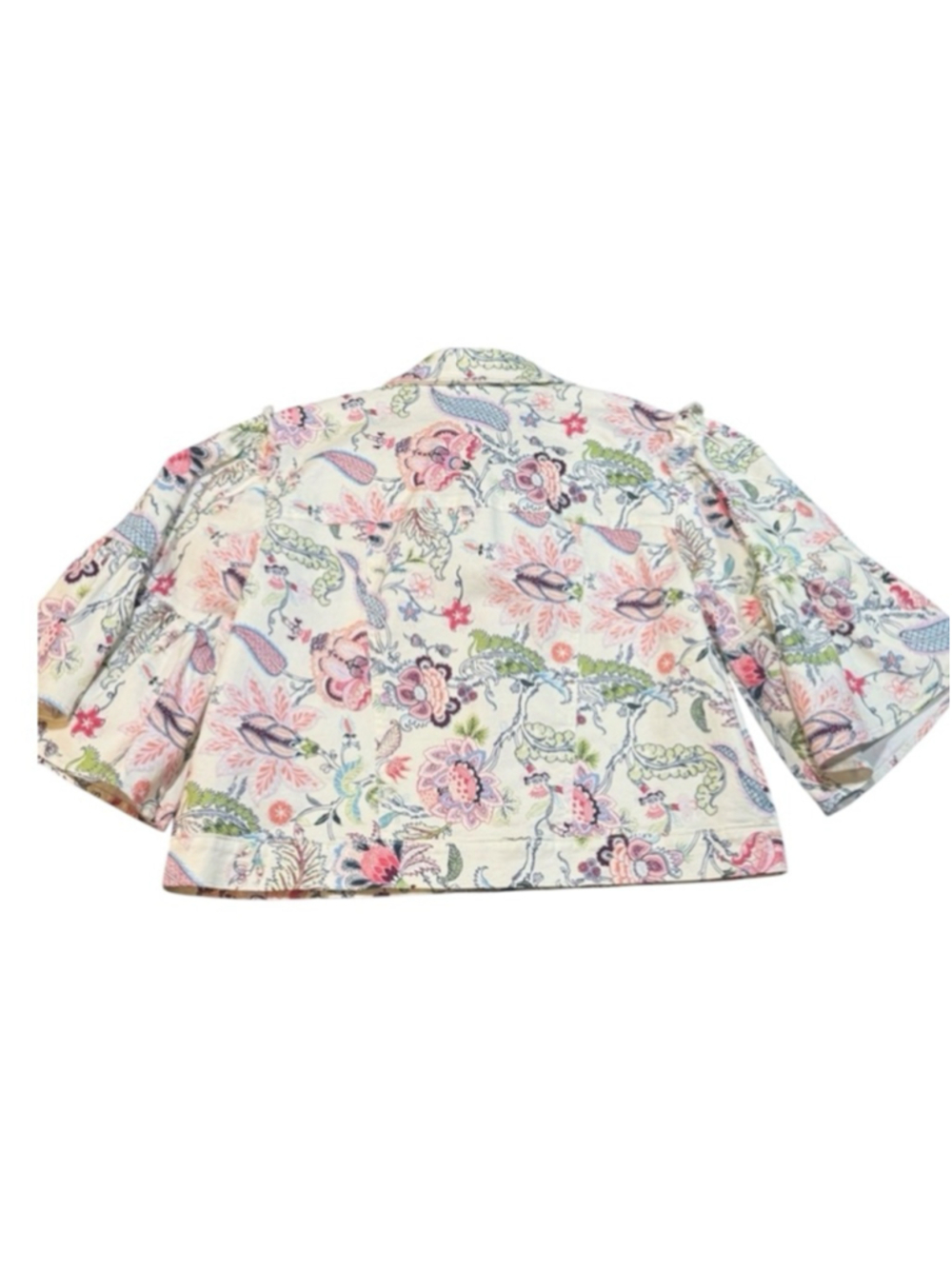 Cinq à Sept Hellen Floral Jacket Denim Jacket, Celeste Multi, Gently Worn - Picture 8 of 10